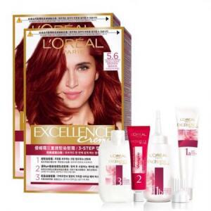 로레알파리 엑셀랑스 크림 염모제 5.6호 자연갈색(적빛) × 2개
