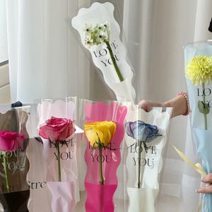 물결 LOVE 한송이 꽃 비닐 포장지 50매 세트