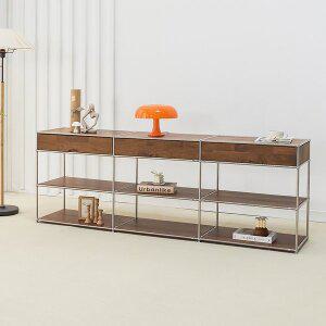 [가구리빙]빌리언 고무나무 원목 2000 거실장 1서랍 2선반 모듈 수납장