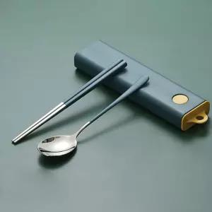 식도락 휴대용 수저세트 도시락 캠핑 무소음 수저통