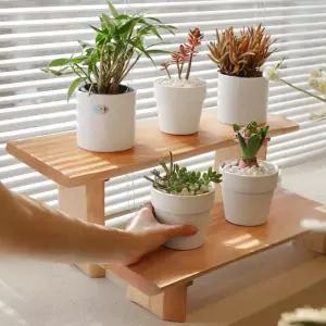 통원목 화분 진열대 우드 식물 선반 인테리어 정리대 받침대 좋은목재 작은 테이블