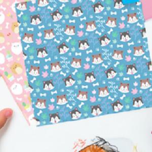 강아지 무늬 패턴 색종이 20색 100매 세트