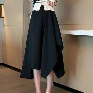 스타일아유 하이웨스트 빈티지 날씬해보이는 언밸런스 미디 스커트 여성용 SK0662