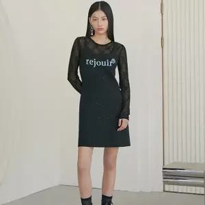 [롯데백화점]에고이스트 레터링 포인트 스팽글 믹스 니트원피스 (ER1KO160)