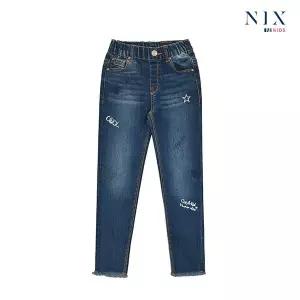 [닉스키즈] 여아 DM톤 구제 아트웍 스키니 진FKLFCDK526M