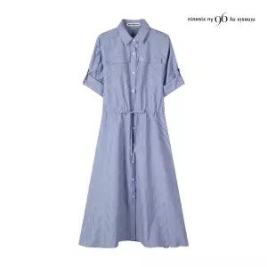 스트라이프 롤업 스트링 원피스 (NP6OP013M0)