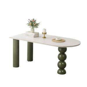 암반 스몰 일체형 섬식탁 반원 120X60X75CM 벽밥상 타입 순백 식탁 무광백