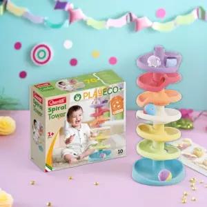 코체티 플레이에코 스파이럴타워 10pcs 공굴리기 구슬 돌아기 장난감 공놀이 구조물 쌓기