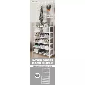 헬로큐브 무볼트 신발정리 5단 파이프렉 화이트