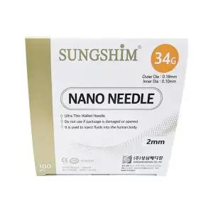 성심 나노니들 일회용 주사침 멸균 주사바늘 34G 2mm 100개입