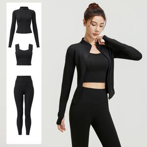 쿨쉐어 요가 필라테스 레깅스+집업+브라탑 3종세트 여성 운동복 피트니스 헬스 홈트 상의 하의 옷