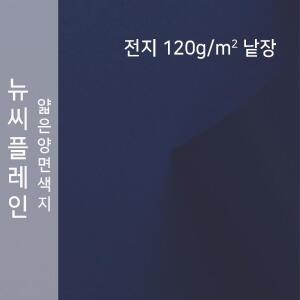 종이문화 뉴씨플레인 얇은 양면 색상지 120g 전지 No.38 남색 낱장 1매 색도화지 색지