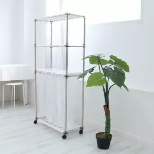 화이트 분리수거대 3구 (3단) 분리수거함 청소 정리 재활용 쓰레기 가정용 페트병 스티로홈 비닐 원룸 펜션 사무실 카페 디오