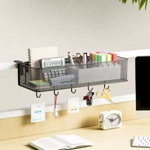 무타공 후크 사무실 파티션 선반 걸이 블랙 꽂이 수납 거치대