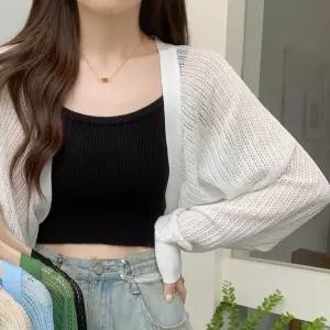 세련된 볼레로 봄 여름 가을 가디건 시스루 여리핏 비치 3칼라