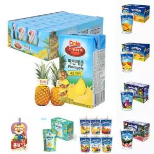 Dole 돌 파인애플 주스 120ml 32팩/과일/팩음료/과실/쥬스/과일맛/팩주스/팩쥬스/과즙/음료수/파우치/음료