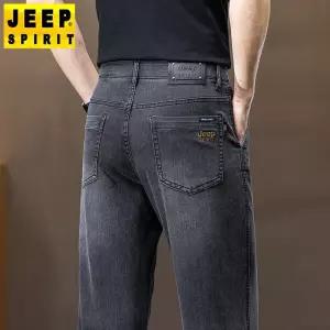 JEEP SPIRIT 남성 봄 여름 청바지 중년 남성 빅사이즈 스트레이트 탄성 청바지