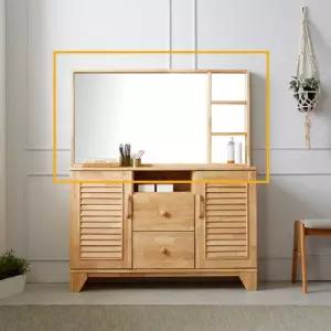 나무뜰 레이트 원목 와이드 거울 FMF082C (착불)