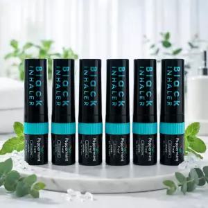 태국 야돔 페퍼민트 블랙 인헤일러 코뻥 휴대용 아로마 상쾌템 흡입기 6개 세트