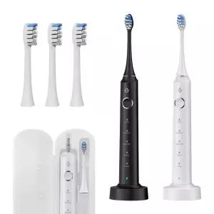 음파 전동칫솔 스마트 타이머 휴대용 무선 충전식 세트 방수 진동 부드러운 미세모