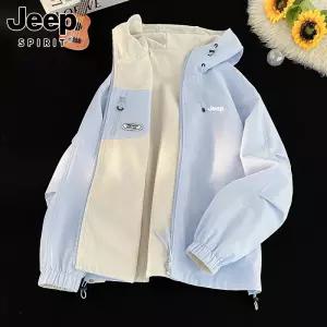 JEEP SPIRIT 여성용 2025년 봄 가을 방풍 양면 후드 집업 재킷