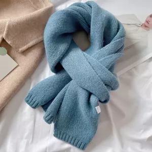 겨울 무지 니트 머플러 데일리 심플 남자 여자 커플 쁘띠 목도리 베이직 소프트 넥워머