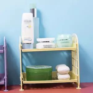 수납 선반 작은 다용도 수납함 2단 미니 선반 책상 공간 욕실수납선반 데스크 화장품 조립식 칸막이