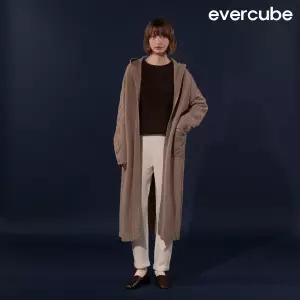 에바큐브 25FW 캐시미어 100 후드 롱코트