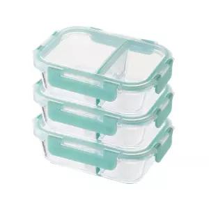 락앤락 칸칸이 유리밀폐용기 600ML 3개