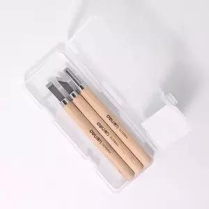 3종 원목 손잡이 목공 조각칼 세트 미술 공예 고무판 조각