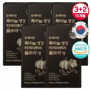 흙마늘 흑마늘 생강 치커리뿌리 플로라 60정x5개 10개월분