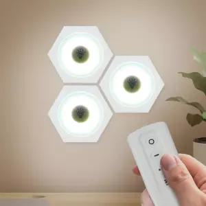 (3개입) 홈앤 LED 붙이는 조명 무드등(백색)(리모컨포함)/30분타이머/무선등/복도/계단/천장/부착식/원버튼