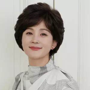 여자단발머리펌 숏커트 단발파마 중년 엄마 가발 여성 레이스스킨 통가발 볼륨 디지털 펌