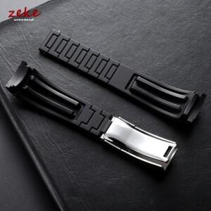 롤렉스 워터 고스트용 곡선형 러버 시계 호환용 호환용줄 20mm 폴딩 버클 방수 실리콘  밴드 호환