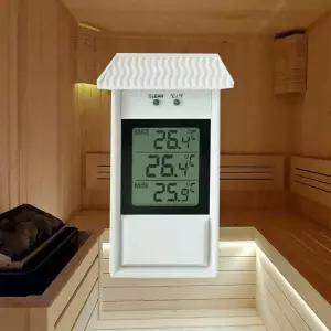 더올데이즈 초가집 온도계 한옥 인테리어 사우나 방수 벽걸이 실내 실외 온도 측정기 온도기