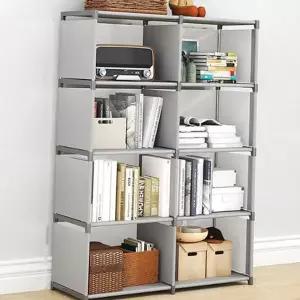 조립식 수납장 모듈형 조립형 다용도 간이 수납장 8칸 정리대 정리 선반 책장