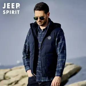 JEEP SPIRIT남성 패딩 베스트 경량 캐주얼 후드 조끼