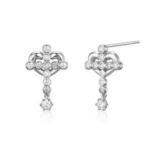 [REVE]랩다이아몬드 1부 Phal. Love Cross 드롭 귀걸이