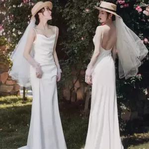 2부드레스 리마인드웨딩 피로연 웨딩드레스 화이트 새틴 결혼식