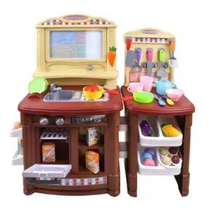 오즈토이 자석 그림판 멜로디 인덕션 물 나오는 수도꼭지 주방놀이 세트_브라운