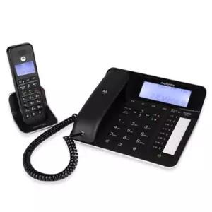 모토로라 내선통화 기능 디지털 자동응답 녹음기 유선+무선 전화기_블랙