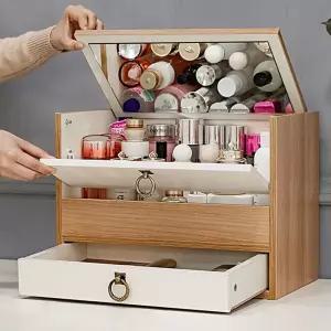 원목 미니 보관함 좌식화장대 박스 메이크업테이블