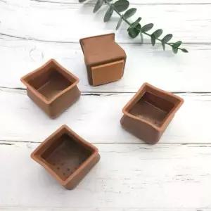 의자발커버 긁힘방지 의자발 4개세트 사각대형갈색 (WFJPVW4)