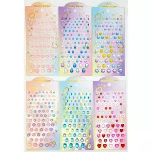 1500 큐빅스티커 보석스티커(6개 보석스티커 세트) 반구진주 혼합