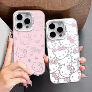 화면 헬로 키티 패턴 전화 케이스 삼성 호환 S25 S24 S23 S22 S21 Plus FE Ultra A36 A26 A55 A35 A25 A34