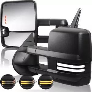 카이퍼오토 페어 블랙 파워 가열식 견인 미러 07-13 쉐보레 실버라도 교외 타호 GMC 세리아 유콘과