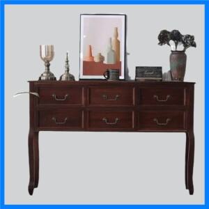 핫 레트로 원목 콘솔 테이블 현관 장식용 더블 서랍 테이블 라이트 럭셔리 거실 테이블