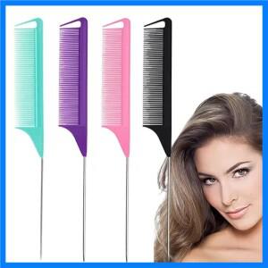 1pc 전문 뾰족한 꼬리 헤어 빗 살롱 컷 빗 스타일링 스테인레스 스틸 스파이크 살롱 헤어 케어 미용사 스타