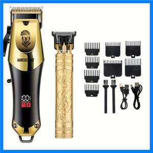 남성 미용 헤어 커팅 및 면도 바디 헤어 세트 전문 복고풍 기계 USB 충전 남자 친구 아버지의 날 선물