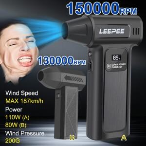 휴대용 에어 블로워 150/130K RPM  터보 제트 팬 캠핑 매트 베개 인플레이터 자동차 눈 제거 더스터 펌프